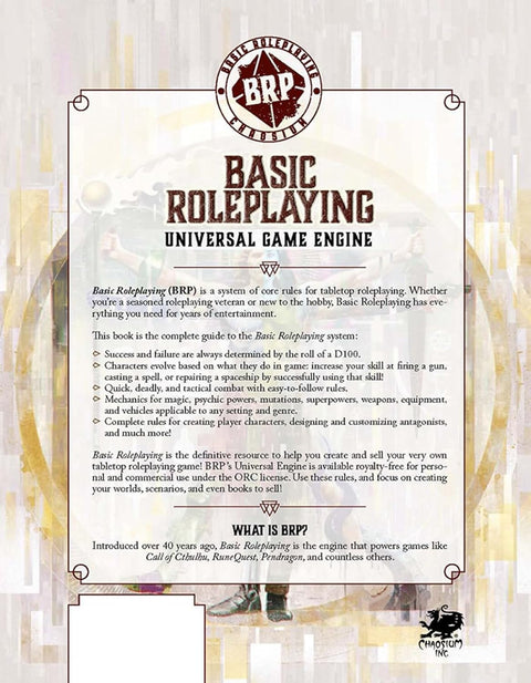 Basic Roleplaying: Universal Game Engine Core Book