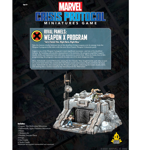 Marvel Crisis Protocol Rivals Panels: Weapon X Program