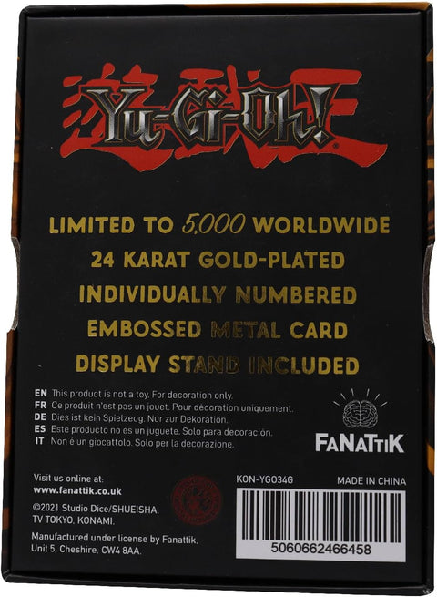 Yu-Gi-Oh! Pot of Greed 24K Gold Plated Limited Edition Metal Card