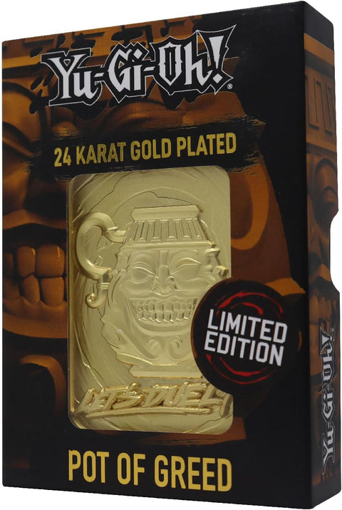 Yu-Gi-Oh! Pot of Greed 24K Gold Plated Limited Edition Metal Card