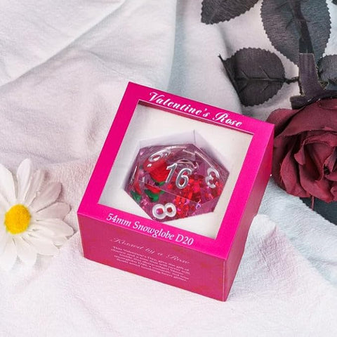 Sirius Dice - Valentine Rose 54mm snow globe D20