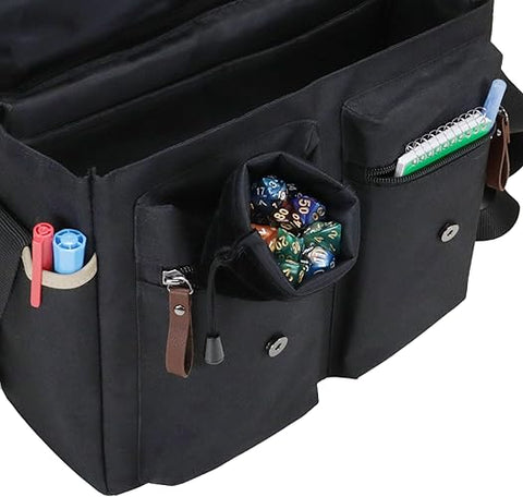 ENHANCE Designer Edition DnD Bag - Stylish RPG Player's Messenger Bag (Black)