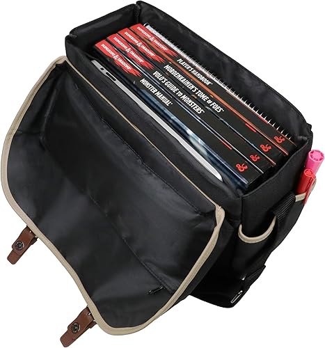 ENHANCE Designer Edition DnD Bag - Stylish RPG Player's Messenger Bag (Black)