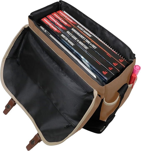 ENHANCE Designer Edition DnD Bag - Stylish RPG Player's Messenger Bag (Tan)