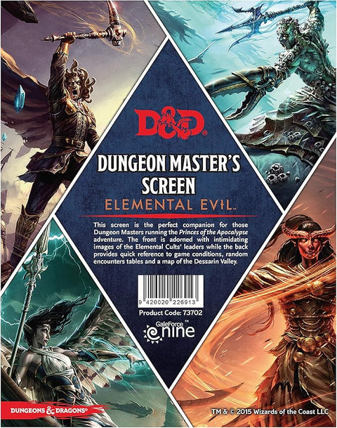 D&D RPG: Princes of the Apocalypse (Elemental Evil) - DM Screen